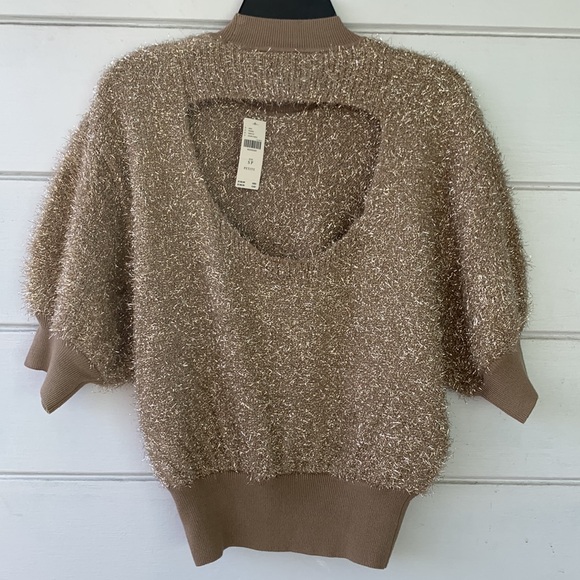 NWT Anthropologie The Violetta Short-Sleeve Tinsel Sweater by Maeve - Picture 5 of 6
